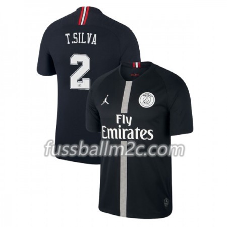 Fußballtrikots Paris Saint-Germain Thiago Silva 2 Jodan Schwarz Ausweich Trikotsatz 2018-2019 Fußballtrikots Paris Saint-Germain Thiago Silva 2 Jodan Schwarz Ausweich Trikotsatz 2018-2019